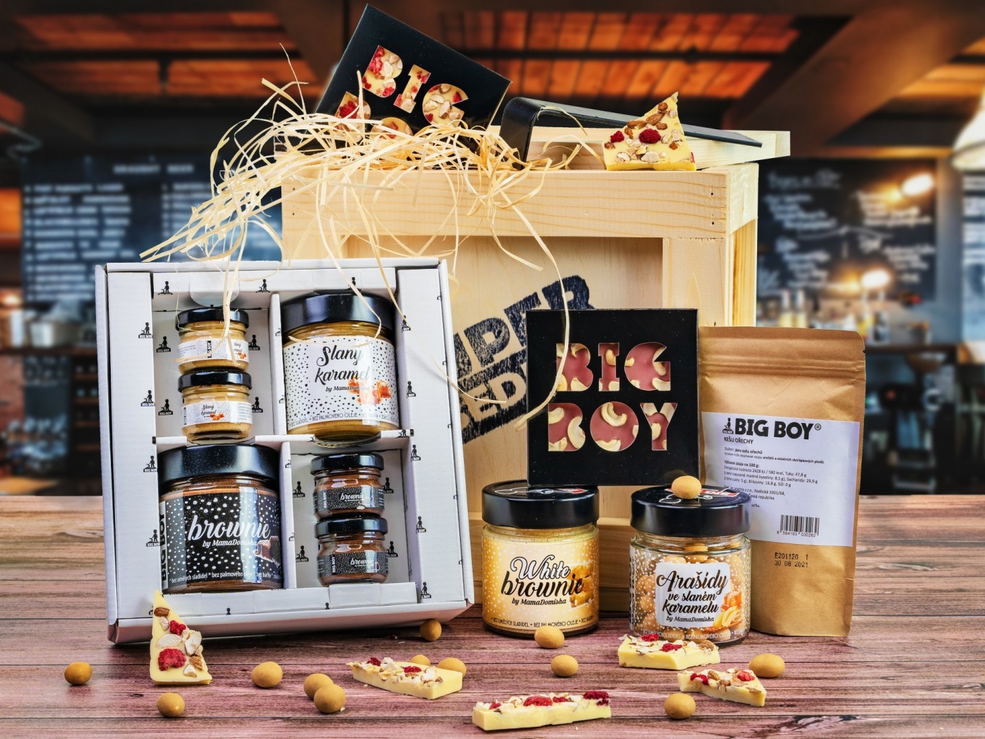 Geschenkkiste mit Brecheisen und Big Boy