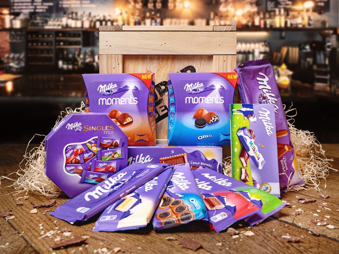 Superkisten mit Schokolade Milka